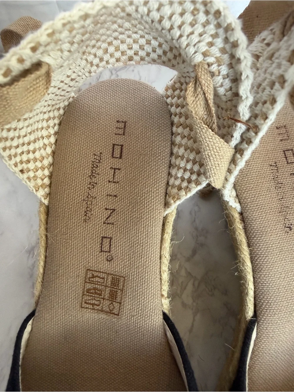 Women's Ankle-Tie Espadrille Wedges in Black and Tan